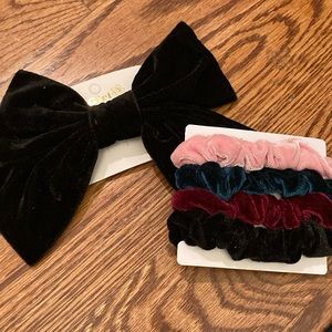 Velvet Bow + Scrunchie Set